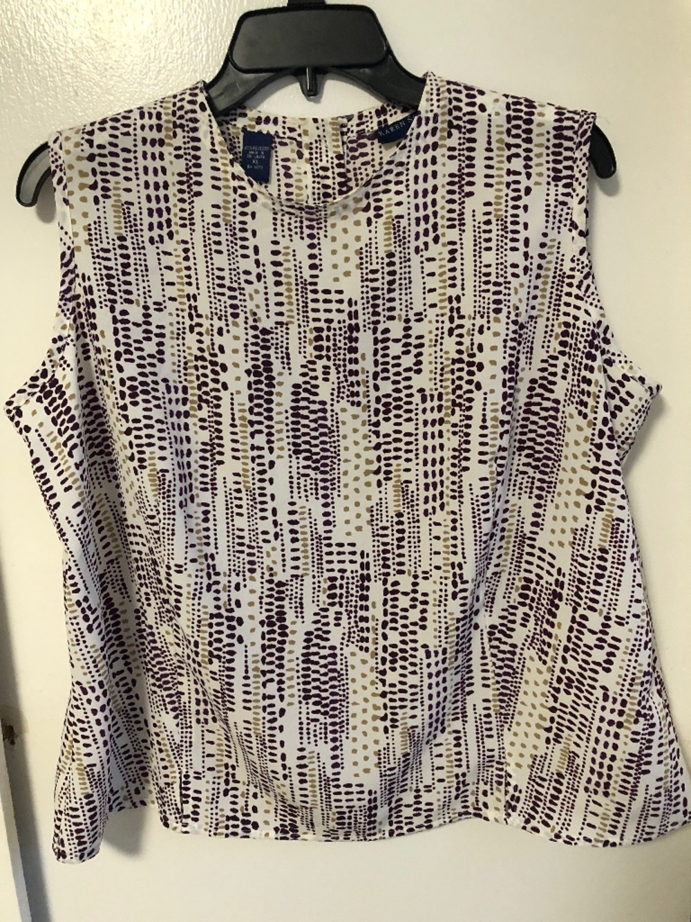 Karen Scott sleeveless Multi Colored Lightweight Blouse size xl Button Up Back